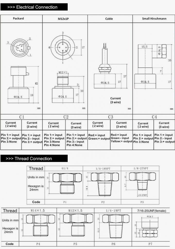0-10V 4-20mA I2C Druck-Sensor für Luftkompressor HVAC