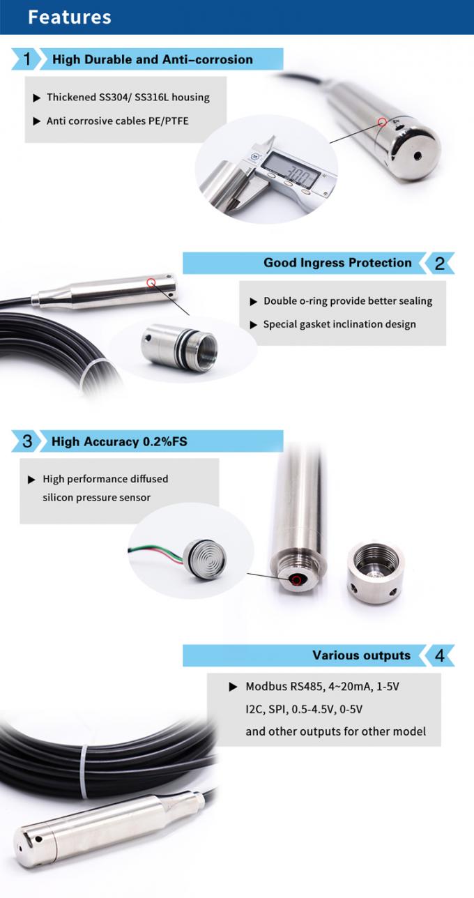 Wasser-Behälter-Niveauschalter-hydrostatisches Niveauschalter-Wasser für Manometerdruck