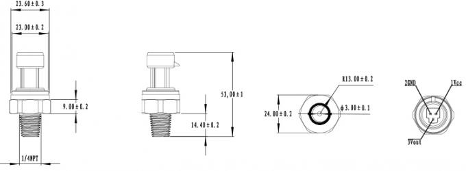 0.5-4.5V gab Messingdruck-Sensor für Luft-Wasser HVAC-Anwendung aus