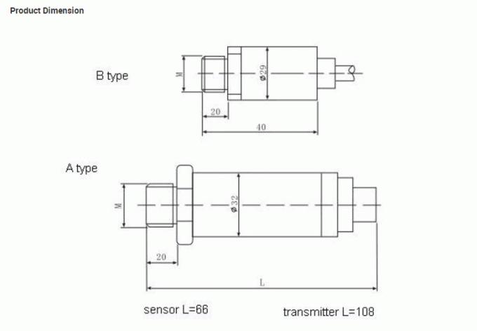 316L Edelstahl 4 - Druckgeber 20mA 0.5-4.5V für Gas-Dampf-Flüssigkeit